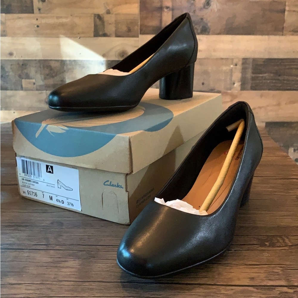Clark’s Black Leather Cosmo Dress Heel